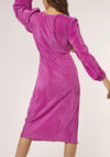 The Je Pleated Midi Dress (Magenta)