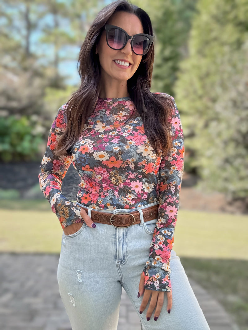 Field of Flowers Mesh Top