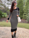 Millie Striped Midi Sweater Dress