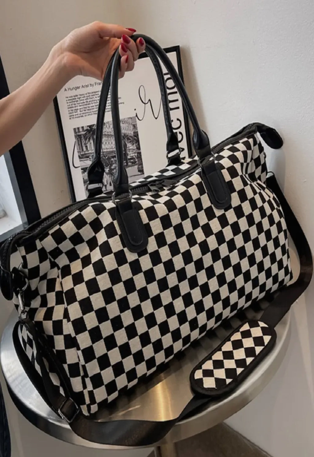Checkered Weekender Bag