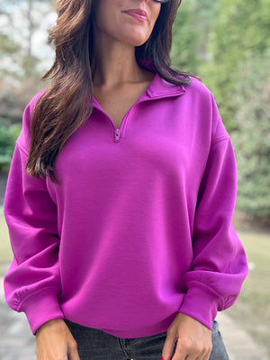 Basic Dreamstreme 2.0 Oversized Quarter Zip Pullover (Purple/Pink)