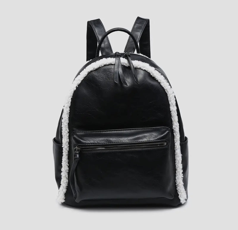 Sherpa Trim Backpack (Black)