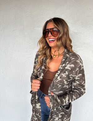 Connie Cardigan (Camo) - One Size