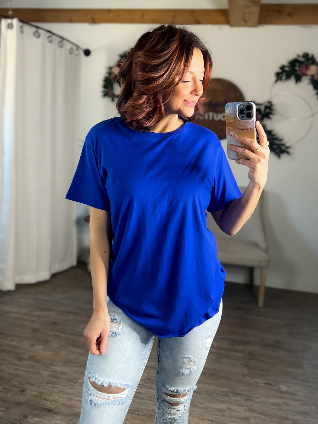 Cotton Boyfriend Tee (Royal Blue)