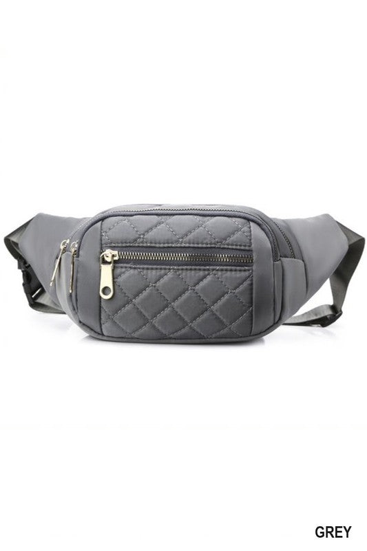 Quilted Multi Pocket Bag (Grey)