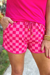 Pink Checkered Every Day Shorts (Pre-Order)
