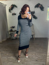 Millie Striped Midi Sweater Dress