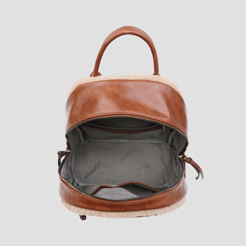 Sherpa Trim Backpack (Black)