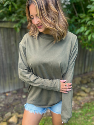 Organic Cotton Boyfriend Top (Army Green)