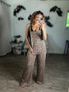 Leopard Ribbed Overalls