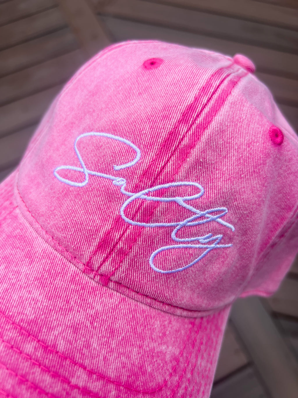 Salty Embroidered Acid Wash Cap (Pink)