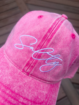 Salty Embroidered Acid Wash Cap (Pink)