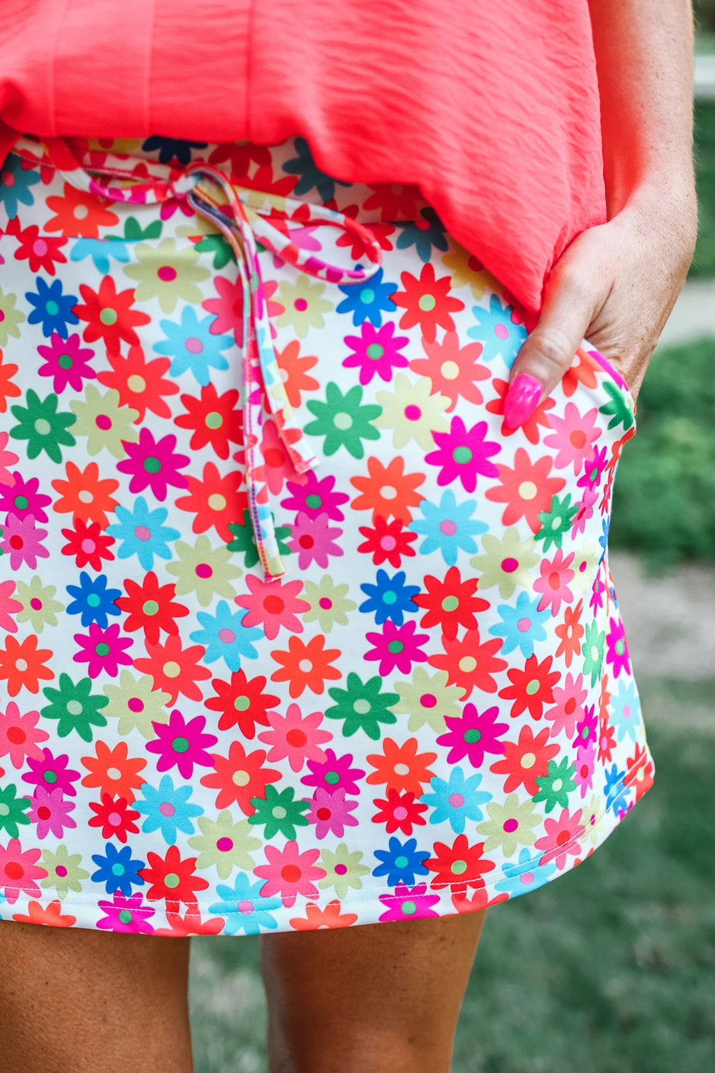 Bright Blossoms Every Day Skort (Built in Shorts)