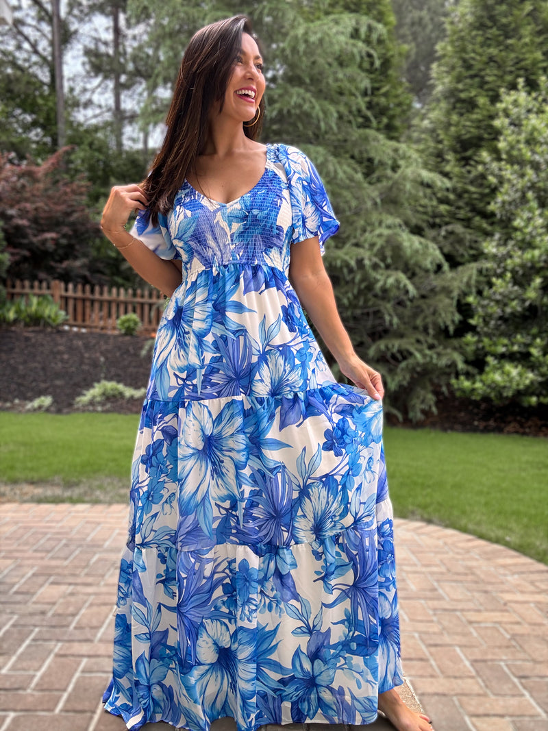 The Secret Garden Maxi Dress (Blue)