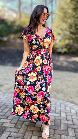 Rosie Floral Maxi Dress (Wrinkle Resistant)