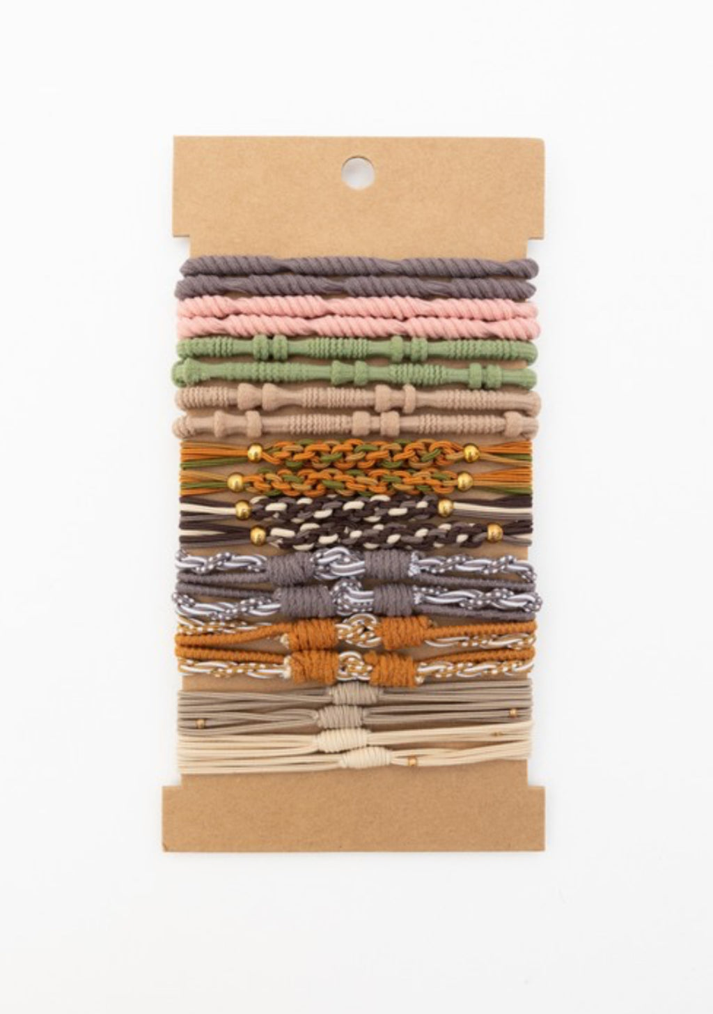 Stackable Hair Tie Bracelet Set (Retro Boho)