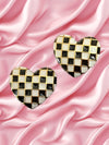 Lost In Love Checkered Heart Earrings