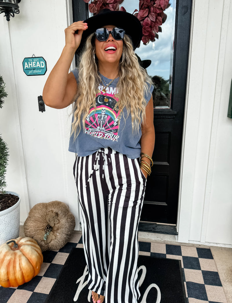 Good Vibing Striped Pants (Black)/ Pre-Order/ Ships September