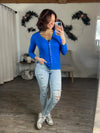 The Lisa Snap Button Cardigan (Ocean Blue)