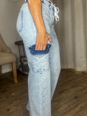 Risen Cargo Drawstring Jeans