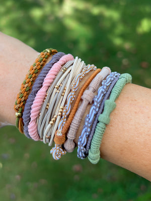 Stackable Hair Tie Bracelet Set (Retro Boho)