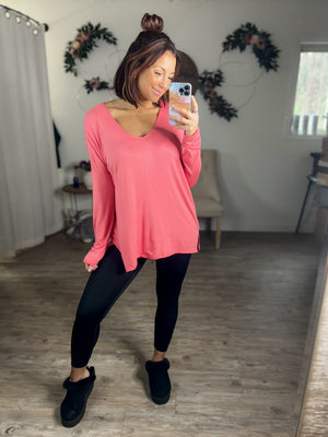 Darlin’ Dolman Drapey Top (Coral)