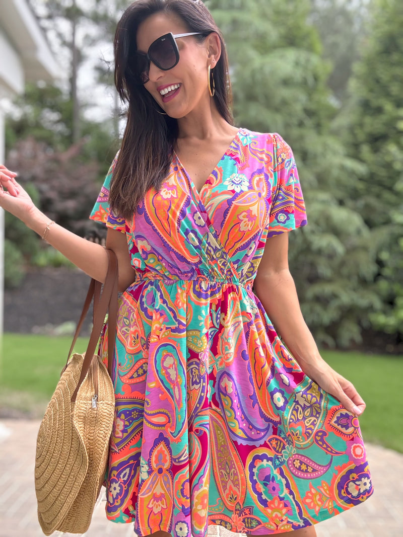 Living in Color Dress with Built in Shorts