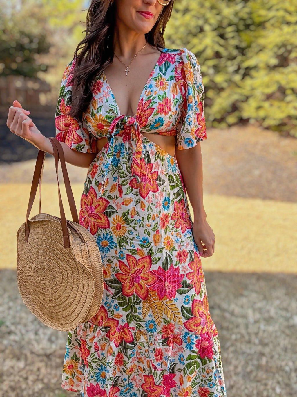 wrap mini dress Wandering Brown Print Mini Dress | Trendy Women's Dresses
