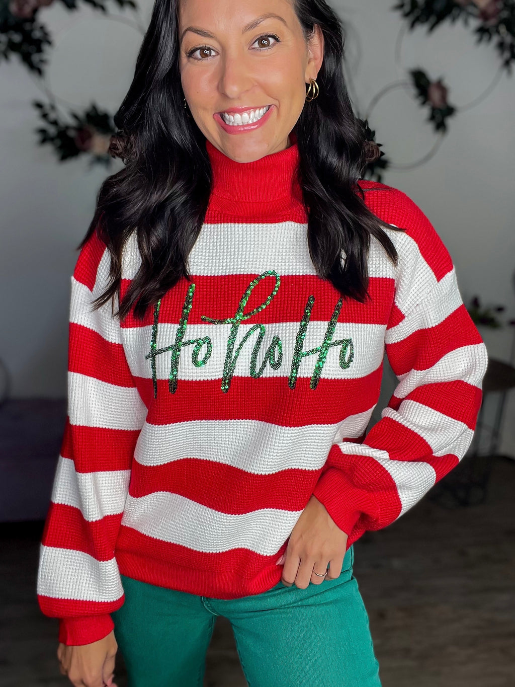 Ho Ho Ho Striped Sweater