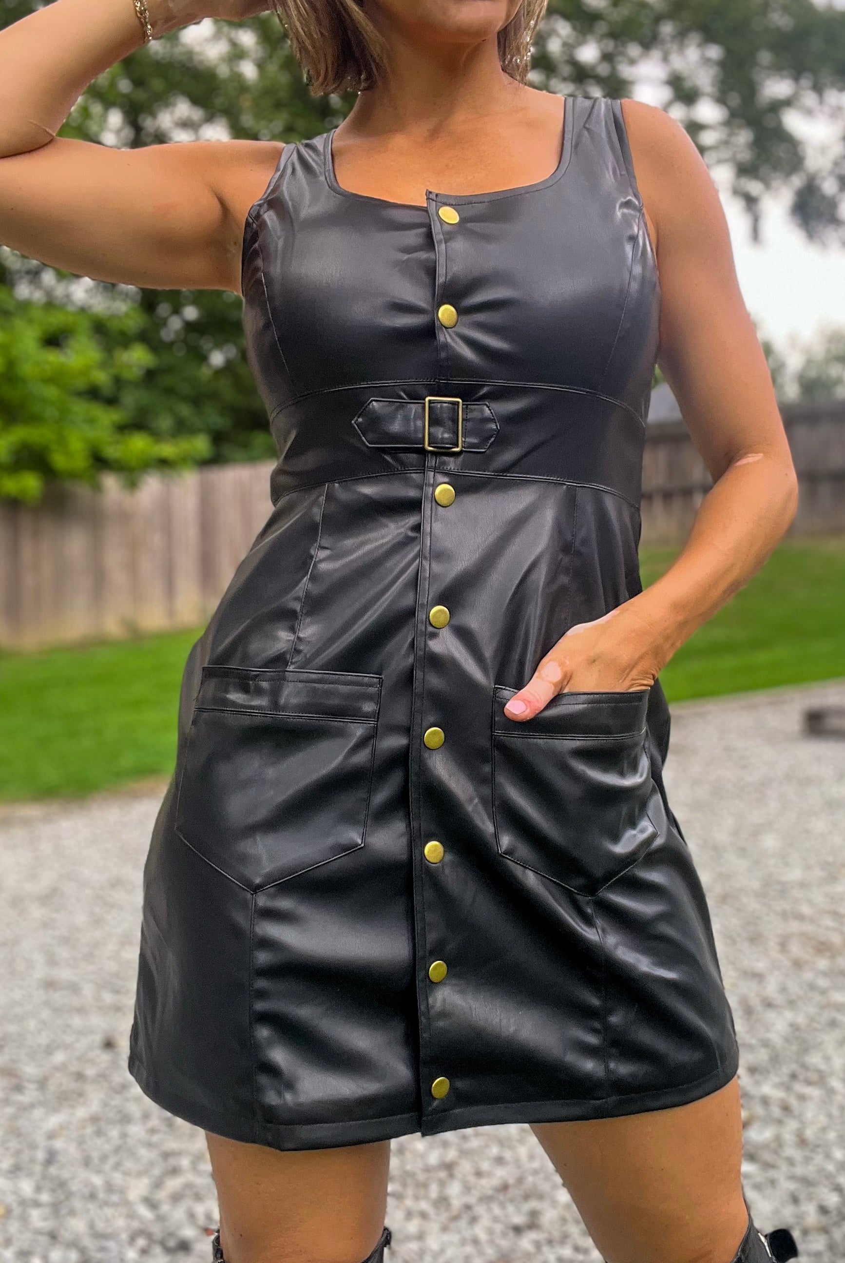 Baddie In Black Faux Leather Dress S Baddie In Black Faux Leather Dress S