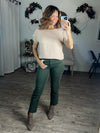 Kathleen Straight Cropped Jeans (Dark Olive)