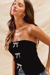 Put A Bow On It Velvet & Rhinestone Tube Top