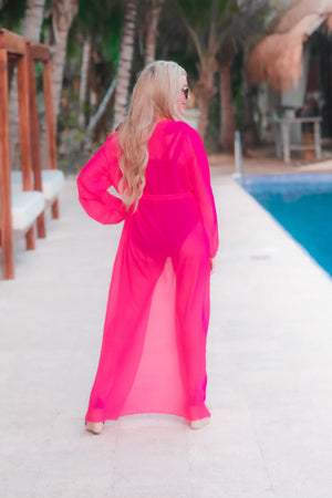 Hot Pink Summer Kimono/ Cover-up