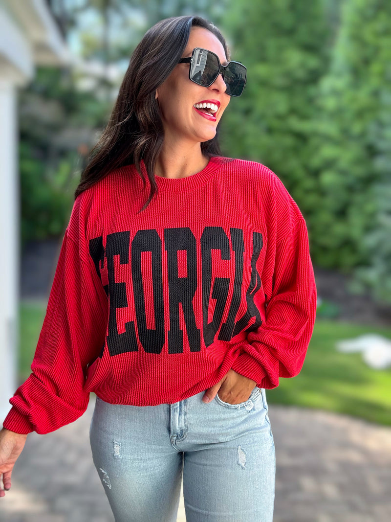 Georgia Gameday Ribbed Pullover