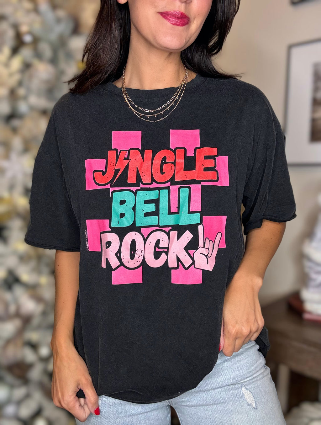 Jingle Bell Rock Boyfriend Tee