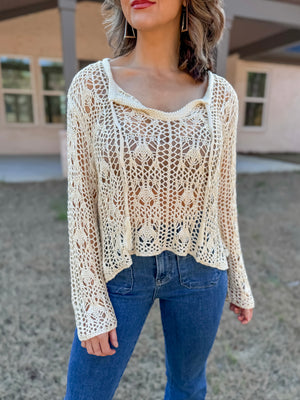 Golden Shores Crochet Sweater