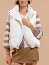 The Laniey Asymmetrical Puffer Vest (Cream)