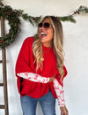 Lolo Sweater Poncho (Red)