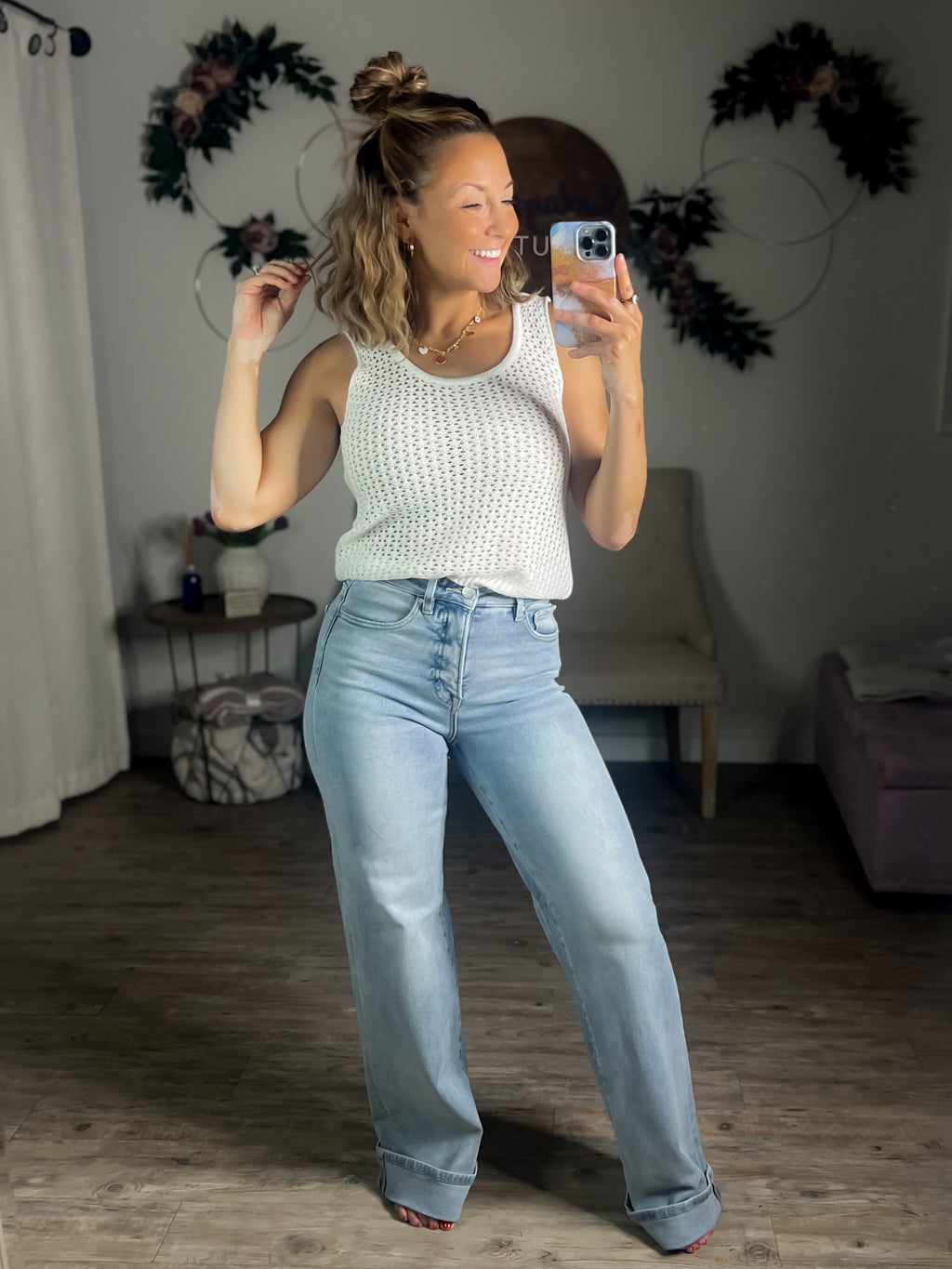 Off The Cuff Wide Leg Jean W/Tummy Control