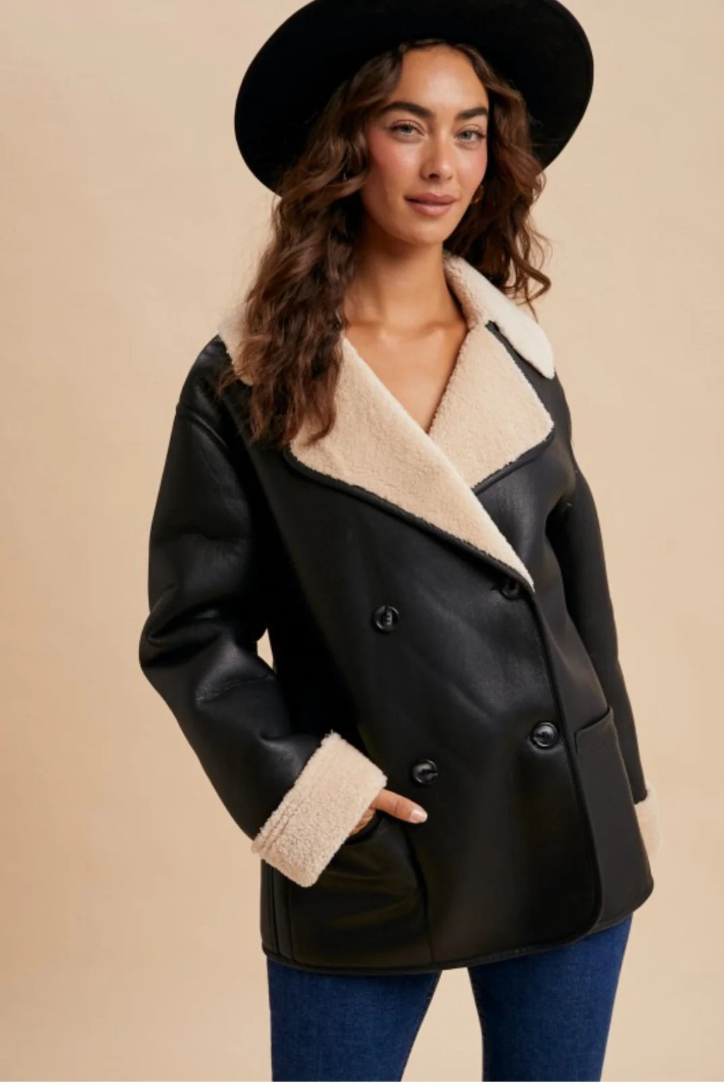 James Shearling Faux Leather