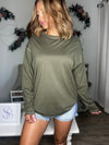 Organic Cotton Boyfriend Top (Army Green)