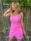 Ready To Swoon Off The Shoulder Pink Dress