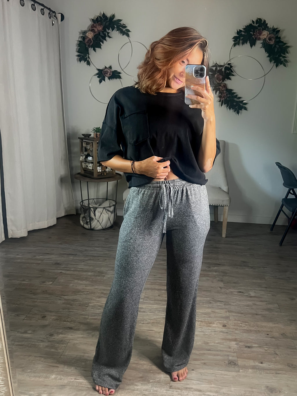 Melange Hacci Drawstring Pants