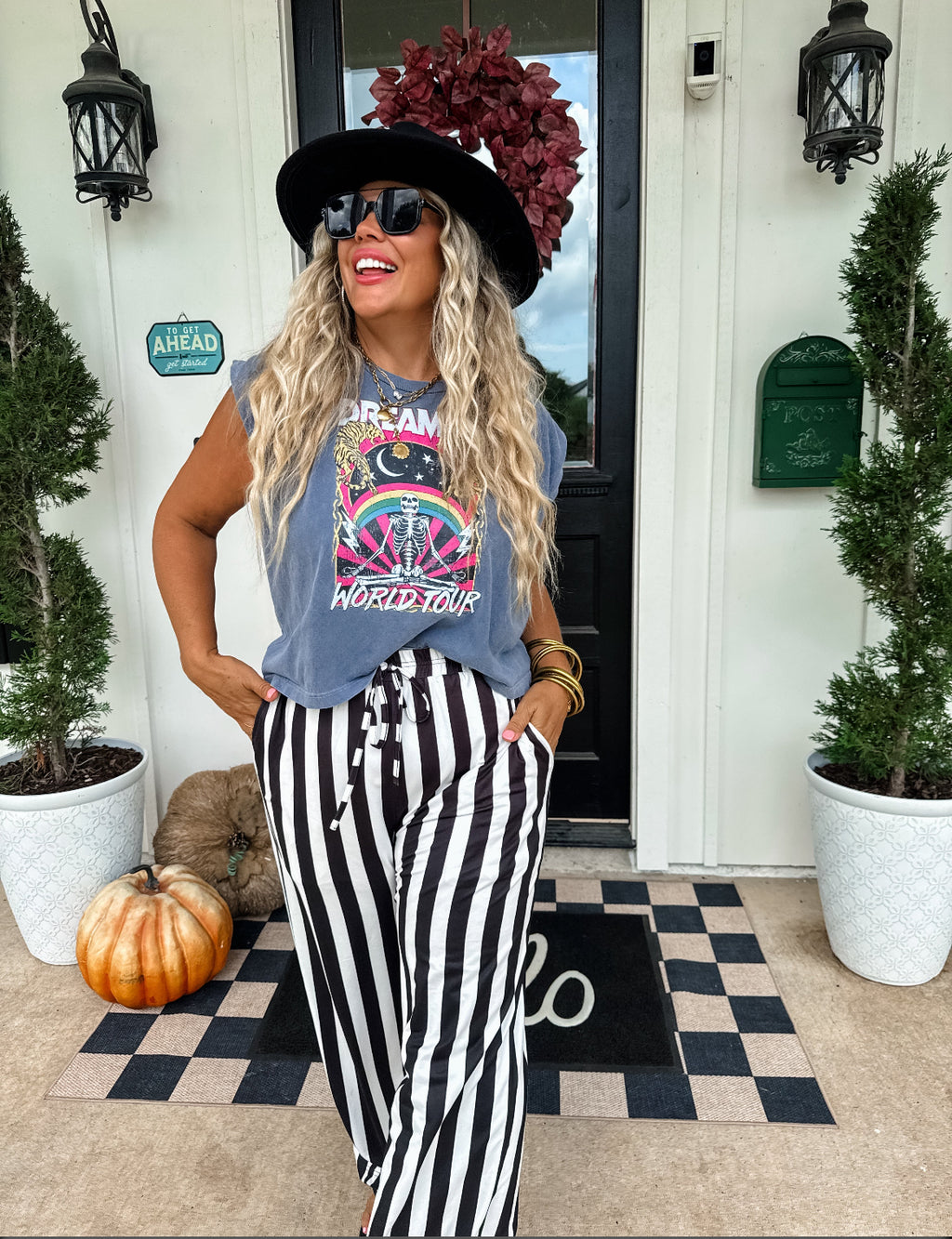 Good Vibing Striped Pants (Black)/ Pre-Order/ Ships September
