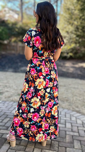 Rosie Floral Maxi Dress (Wrinkle Resistant)