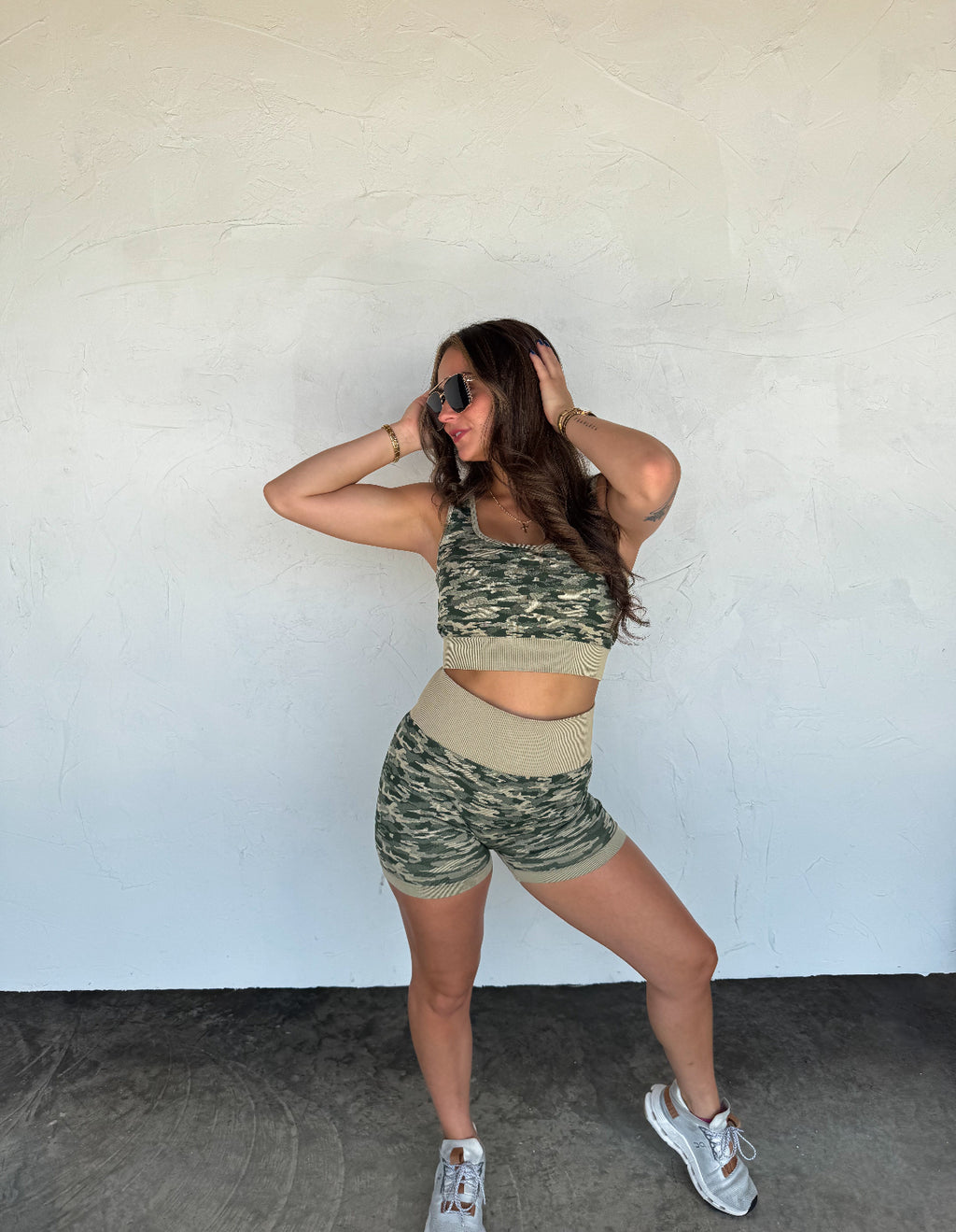 Camo Girl Bra & Biker Shorts Set