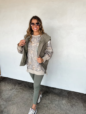 Seamless Criss Cross Leggings (Olive)