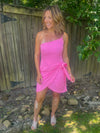 Ready To Swoon Off The Shoulder Pink Dress