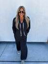 Pre-Order/ Ribbed Hayley Hooded Jumper (Charcoal)- ETA: 2 weeks