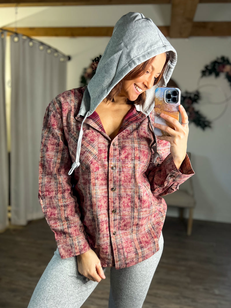 Vivi Plaid Hoodie Top